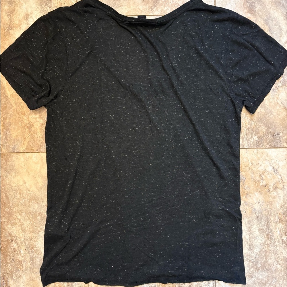 NWT AllSaints Emelyn Shimmer Tee in Black Size Medium - Picture 6 of 9